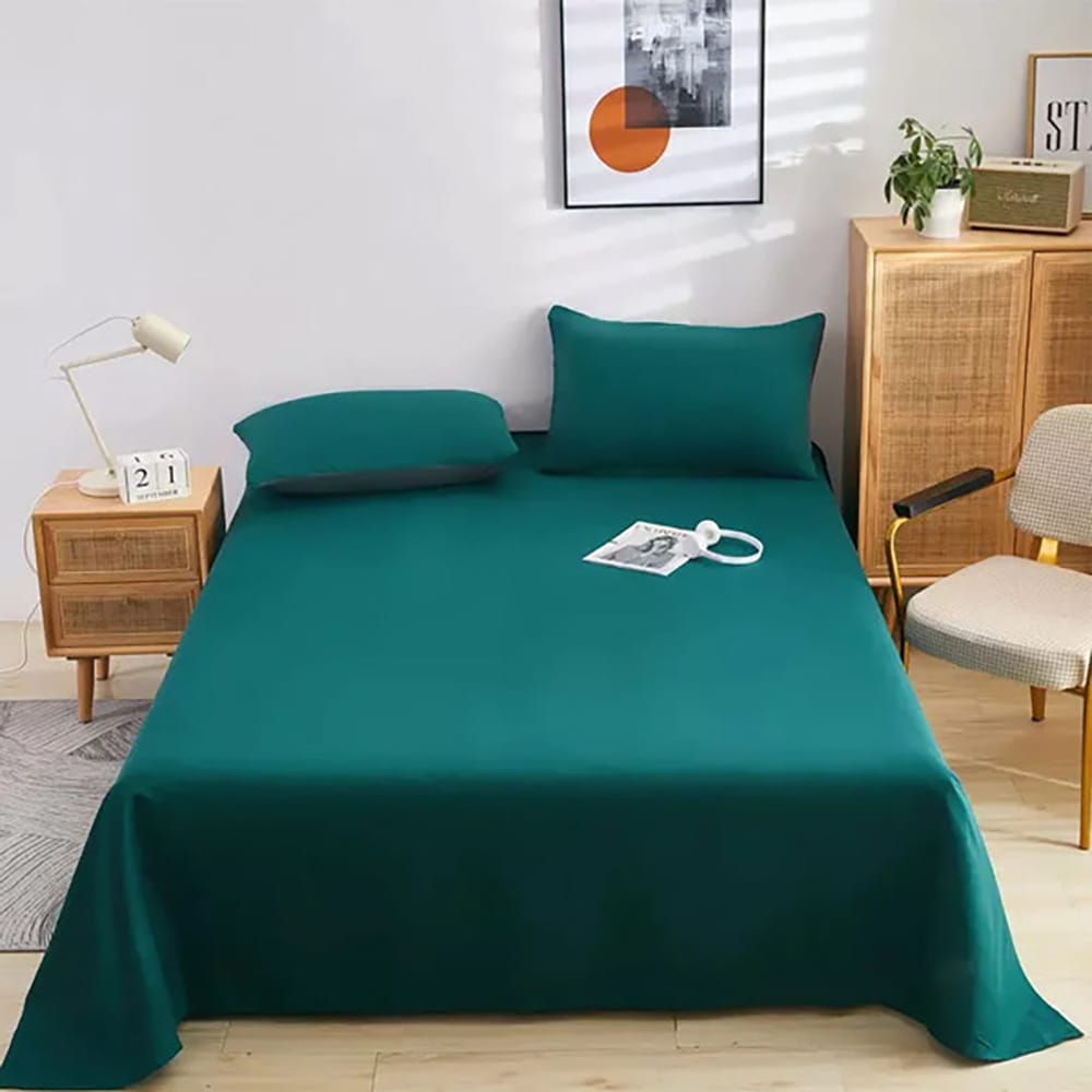 Cotton Sateen Flat Sheet - Emerald Green