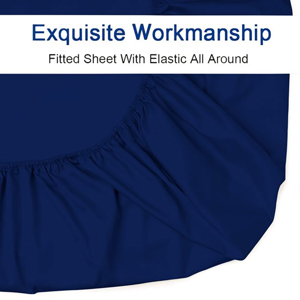 Cotton Fitted Bed Sheet Dark Blue