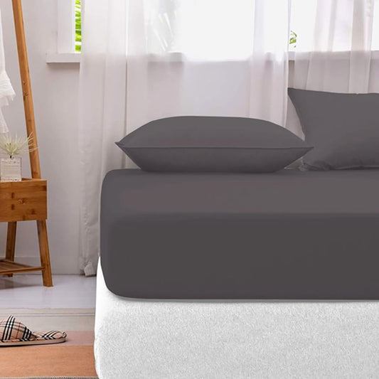 Cotton Fitted Sheet - Charcoal