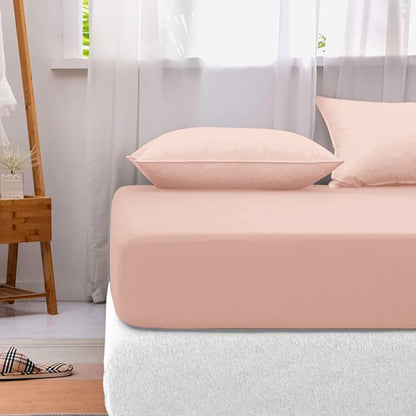 Cotton fitted sheet-Peach
