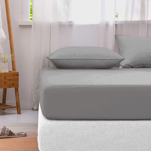 Cotton fitted sheet - Grey