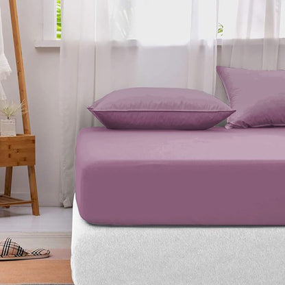 Cotton fitted sheet - Mauve