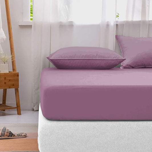 Cotton fitted sheet - Mauve