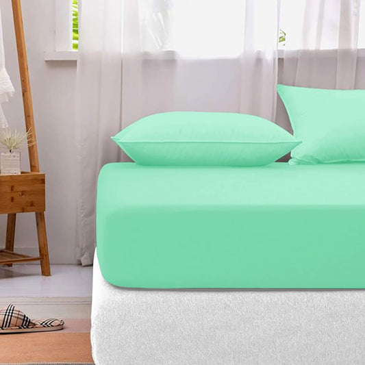 Cotton fitted sheet - Seafoam Green