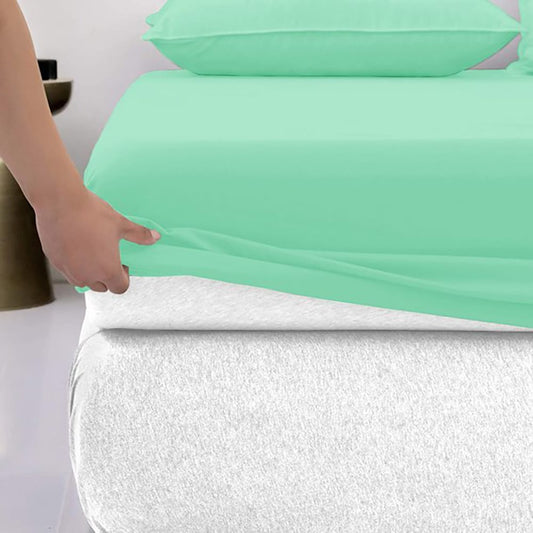 Cotton_fitted_sheet_-_Seafoam_Green_Color