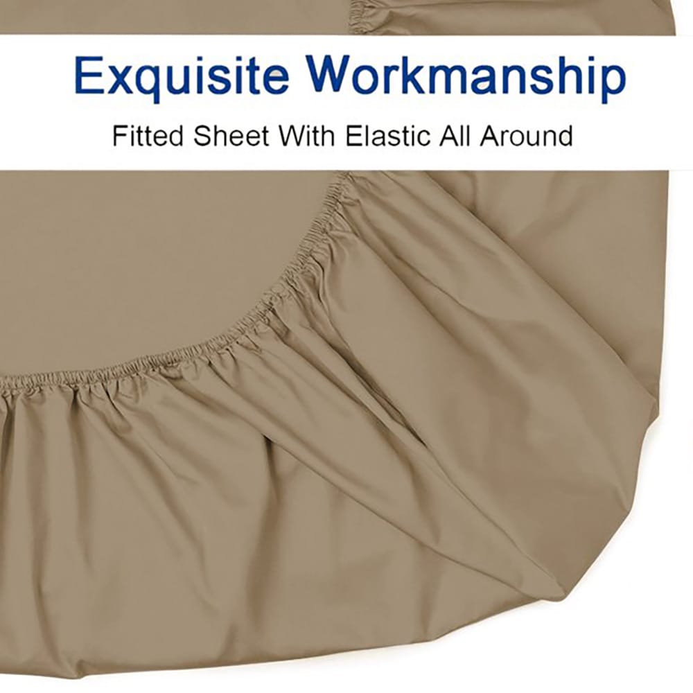 Solid Color Cotton Fitted Bed Sheet - Hazelnut - TC 150