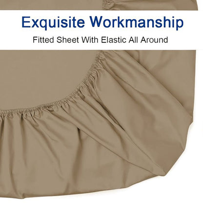 Solid Color Cotton Fitted Bed Sheet - Hazelnut - TC 150