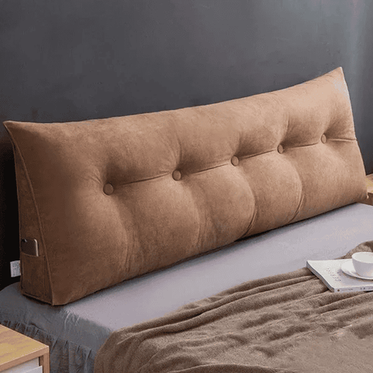 Neck Support Velvet Pillow - Brown