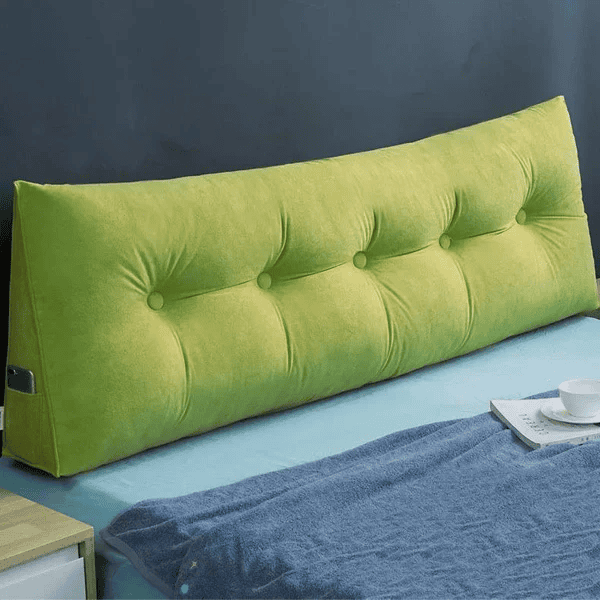 Neck Support Velvet Pillow - Green