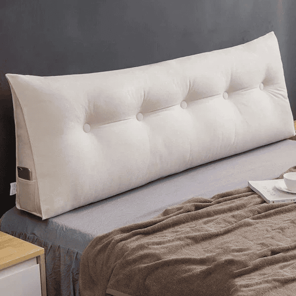 Neck Support Velvet Pillow - Off White