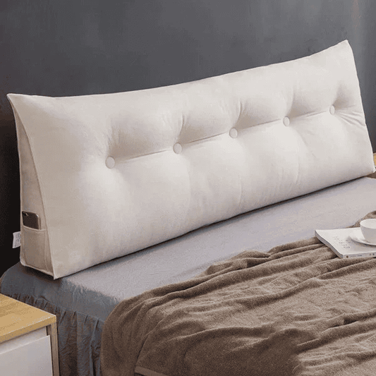 Neck Support Velvet Pillow - Off White
