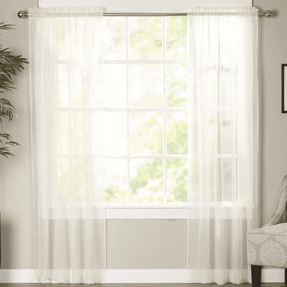 Net Curtains Polyester Sheer Panel - Off White