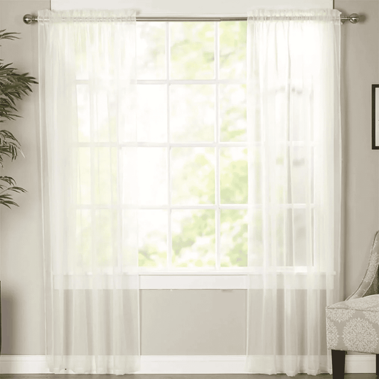 Net Curtains Polyester Sheer Panel - Off White