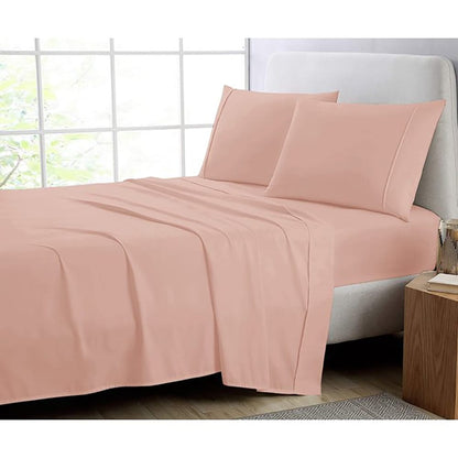 Peach Cotton fitted sheet