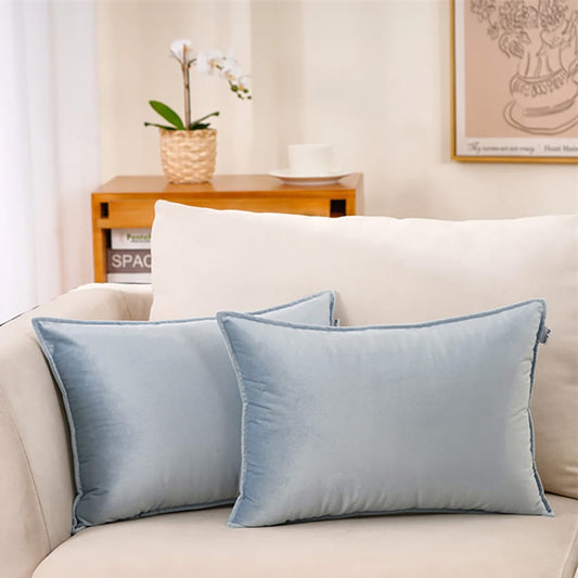 Premium Silk Pillow Covers – Sky Grey