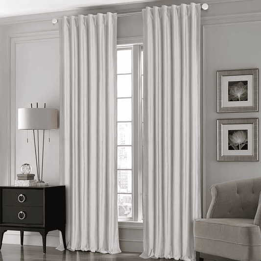 Premium Silk Curtains For Office & Home - Silver Grey