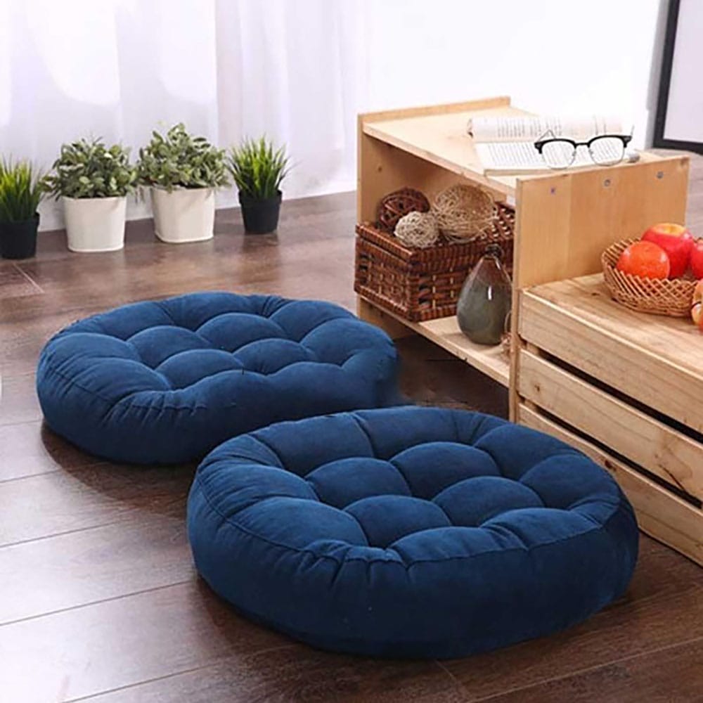 Round-Shape-Velvet-Floor-Cushions-Blue