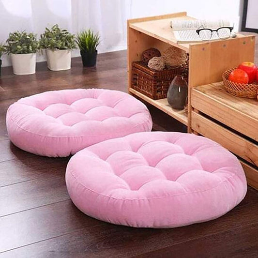 Round-Shape-Velvet-Floor-Cushions-Pink