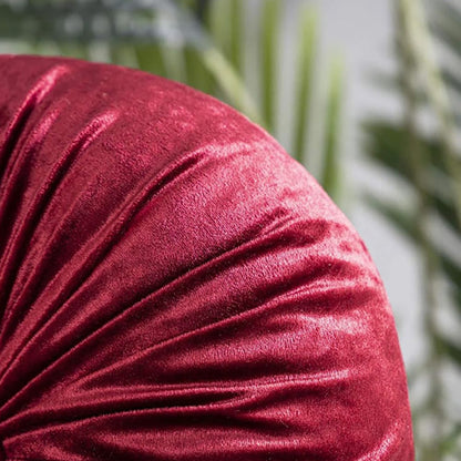 Round Pumpkin Velvet Sofa Cushion - Red