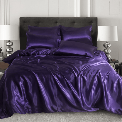 Satin Silk Duvet Cover - Aubergine