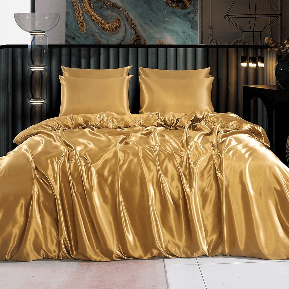 Satin Silk Duvet Cover - Gold
