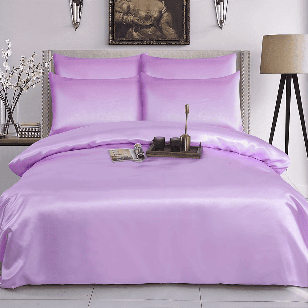 Satin Silk Duvet Cover - Lavender