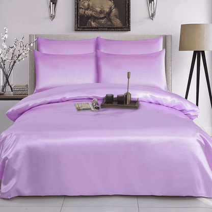 Satin Silk Duvet Cover - Lavender