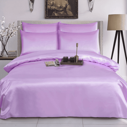 Satin Silk Duvet Cover - Lavender