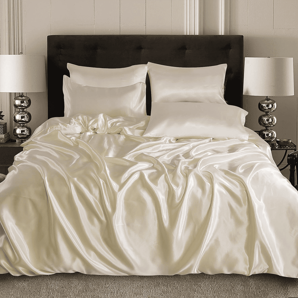 Satin Silk Duvet Cover - Off White