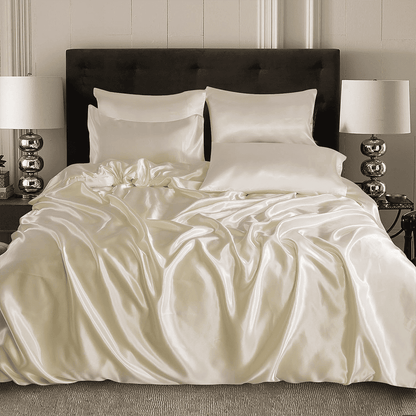 Satin Silk Duvet Cover - Off White