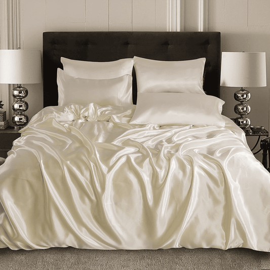 Satin Silk Duvet Cover - Off White