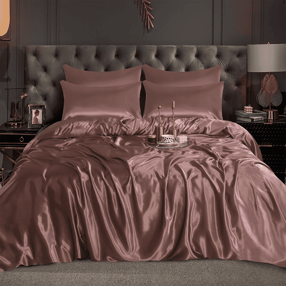 Satin Silk Duvet Cover - Rose Gold