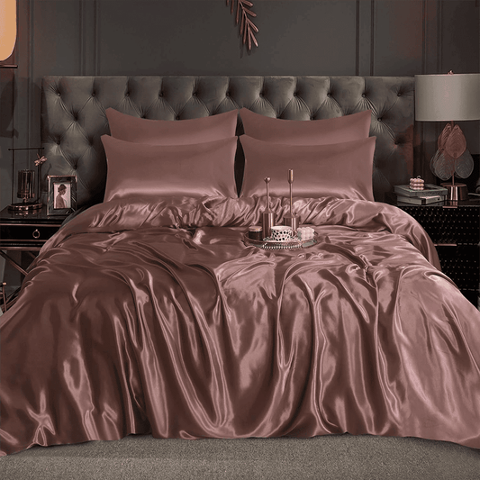 Satin Silk Duvet Cover - Rose Gold