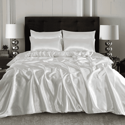 Satin Silk Duvet Cover - White