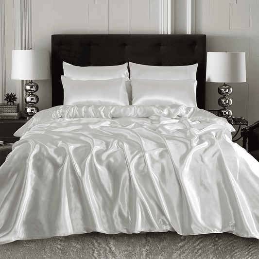 Satin Silk Duvet Cover - White
