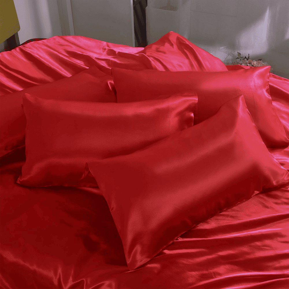 Silk_Duvet_Cover_Set_-_Coral_Red_2
