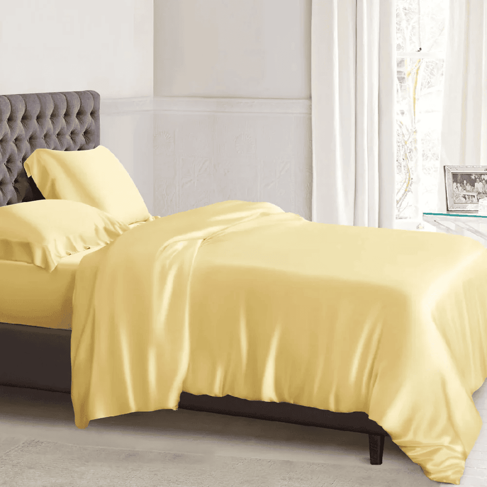 Silk Duvet Cover Set Yellow