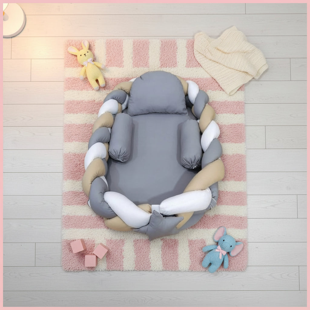 Spiral Grey Beige Baby Nest