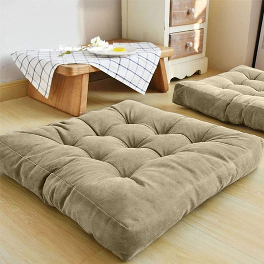 Square-Shape-Velvet-Floor-Cushions-Beige