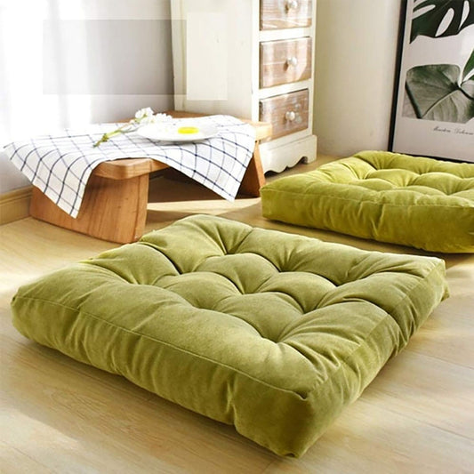 Square-Shape-Velvet-Floor-Cushions-Olive-Green