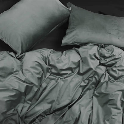 Velvet Quilt Cover - Ash