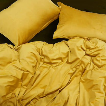 Velvet Quilt Cover - Yellow