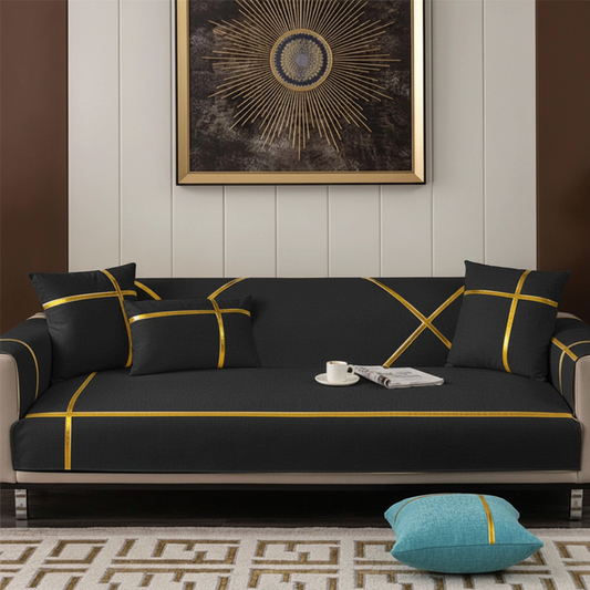 velvet sofa cover black