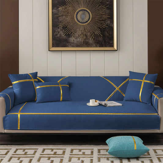 velvet sofa cover blue
