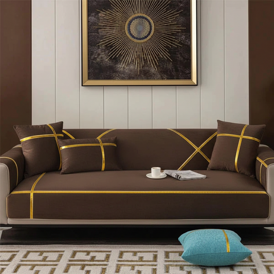 velvet sofa cover brown