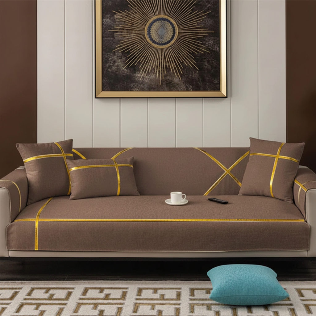 velvet sofa cover light brown