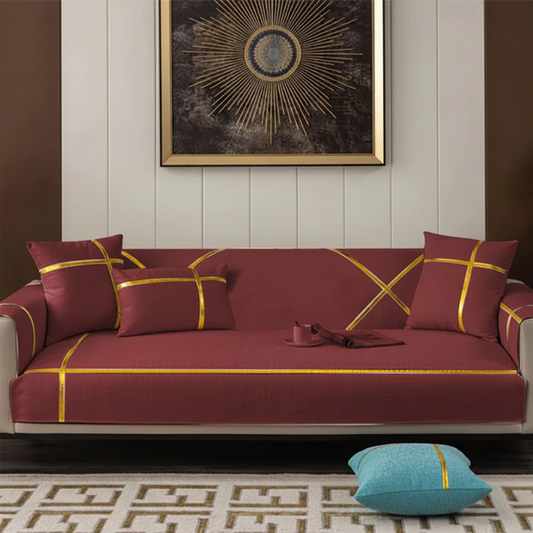 velvet sofa cover maroon