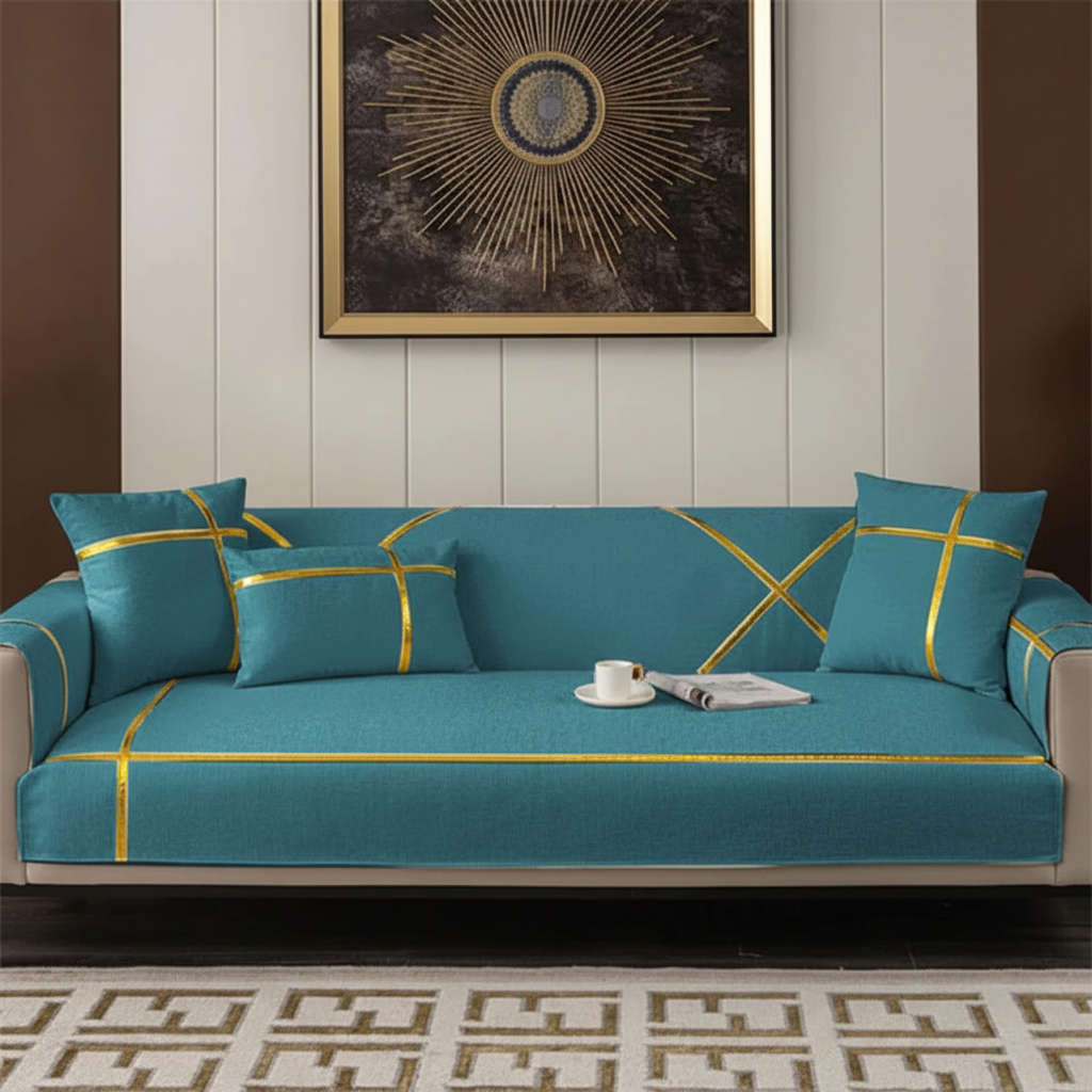velvet sofa cover teal