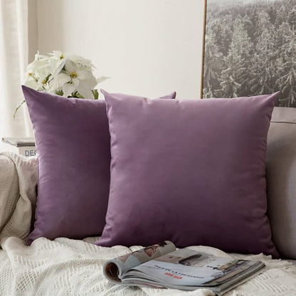 Pack of 5 Premium Velvet Cushion Covers - Purple