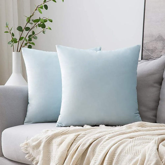 Pack of 5 Premium Velvet Cushion Covers - Sky Blue